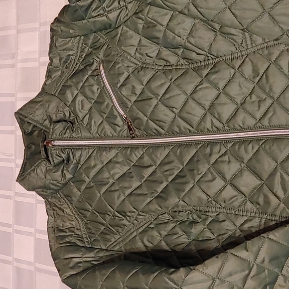 Laundry by Design" Green Midweight Quilted Jacket - Picture 2 of 12